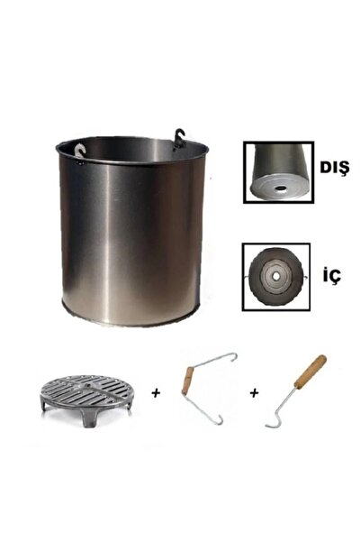 Nadir Züccaciye Aliminyum Soba Kovası Alttan Delikli+ Ayaklı Izgara +Çengel +...