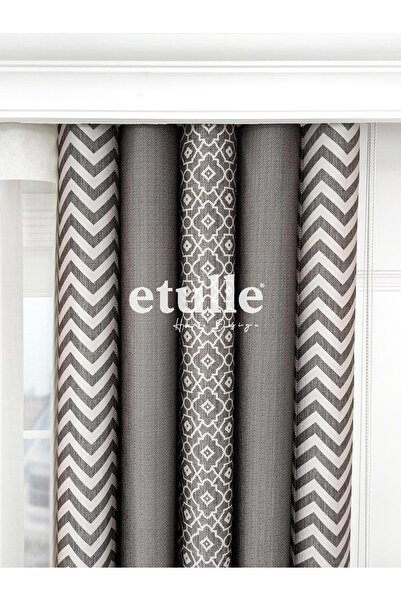 Etulle Akıllı Dikey Tül Perde King 02 Baskılı