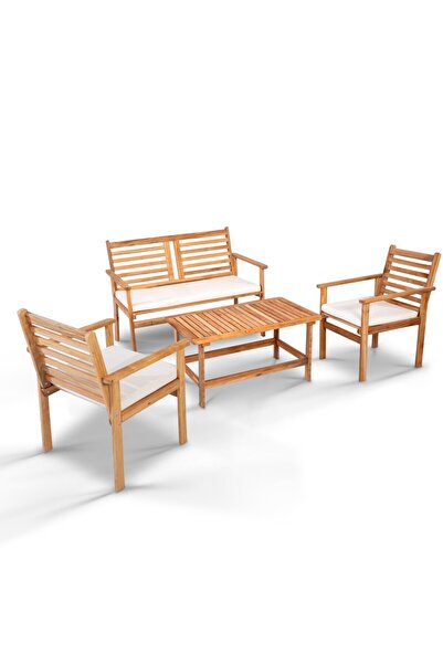 bahex Lite 2+1+1 Ahşap Oturma Grubu