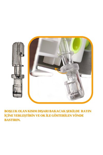 Etulle Akıllı Dikey Perde Pimi, J Tipi 10'lu Set