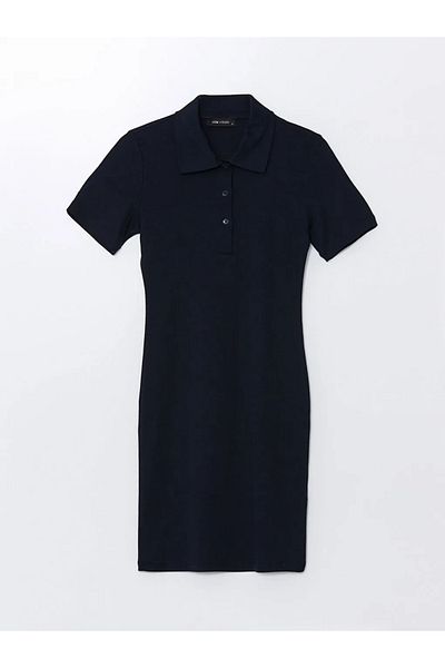 LC Waikiki LCW Vision - Shirt Collar Short Sleeve Women's Dress