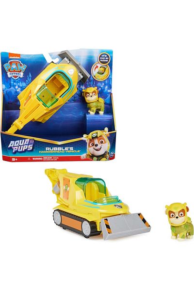 PAW PATROL Aqua Pups Rubble Hammerhead - Vehicle and Figure Detailed