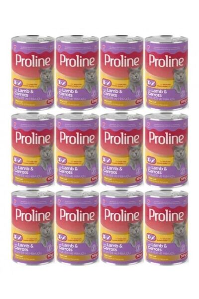 Pro Line (Gölge Av) Kuzu Etli ve Havuçlu Pate Et Parçalı Yetişkin Kedi Konservesi 12 x 395 gr Yaş Mama