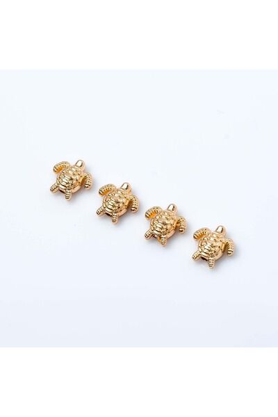 yfhobi 4 Adet - 10 Mm, Kaplumbağa Desenli Metal Uç, Ortadan Delik Zamak Ara P...