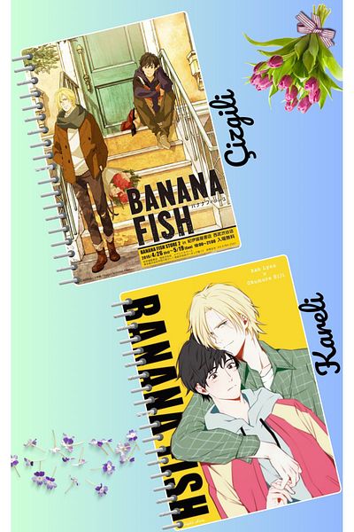 animeandyourworld Banana fish anime notebook set 2 pcs A4 size 21*30 lined + checked 60 syf