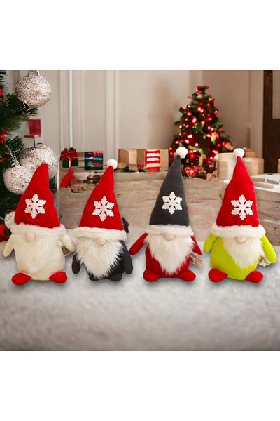 Mellito 45 Cm GraY Dwarf Elf Gnome Hat - Christmas Decor and Plush ToY