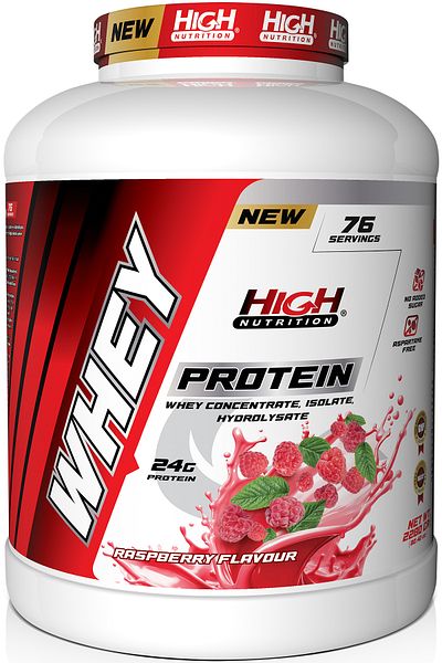 High Nutrition Raspberry Flavored Whey Protein - 2280 gr, 24 gr, 76 Servies