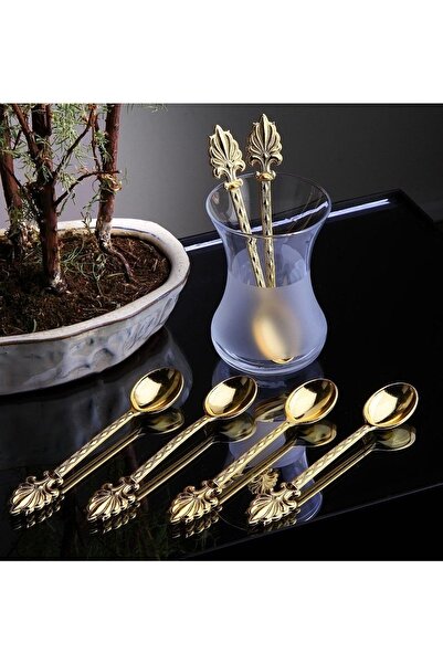 Elen Hediyelik ملعقة معدنية مزخرفة ذهبية