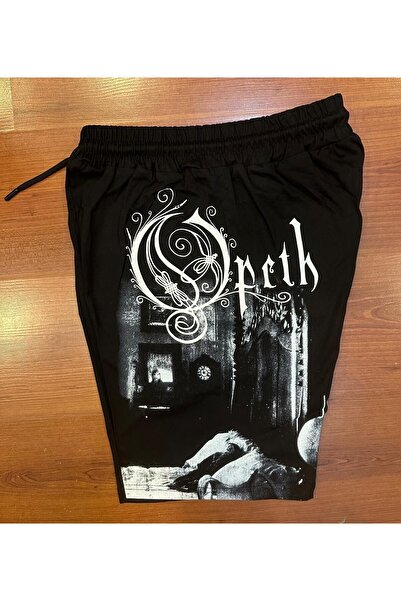 orijintex شورت أسود مطبوع للجنسين من Opeth Deliverance