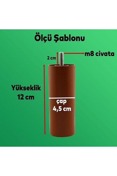 Badem10 Mobilier Canapea Fotoliu Baza de ridicare Riser M8 Șurub Incediş Suport Picior Picioare Cafea 12cm