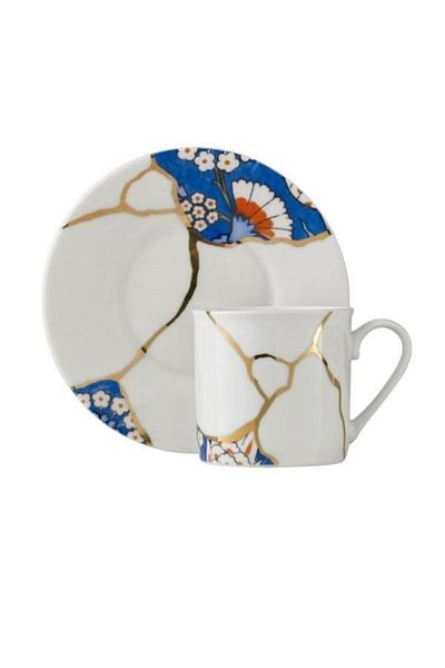Paşabahçe 4-Person 8-Piece Kintsugi Cup Set - 90cc