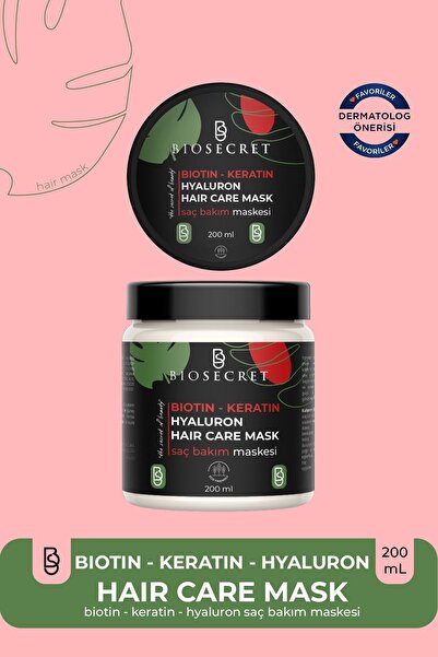 Saç Bakım Maskesi Biotin-keratin-hyaluron Hair Care Mask 200ml Bio80