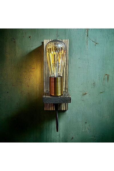 ONUR AVİZE Retro Rustic Wooden Antique Wall Sconce