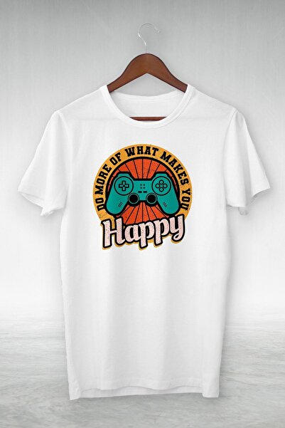 viptasarımtshirt أبيض للجنسين - افعل المزيد مما يجعلك سعيدًا - تي شيرت بتصميم...