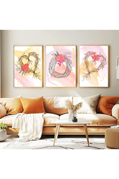 wudie Dekoratif 3lü tablo,Ahşap Çerçeveli,soyut tablo,duvar tablo,duvar susu,...