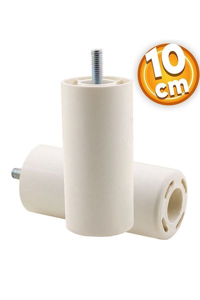Badem10 Înălțător pentru canapea alb M8 - Suport subțire, picior de 10 cm