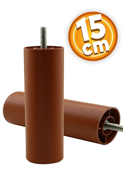 Badem10 Mobilya Kanepe Koltuk Baza Yükseltme Yükseltici M8 Civatalı Incediş Destek Ayağı Ayakları Kahve 15cm