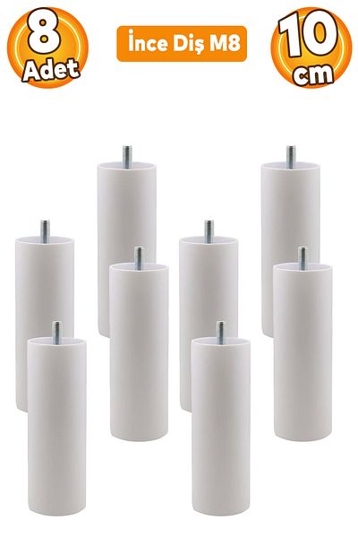 Badem10 Mobilier Canapea Fotoliu Baza Upgrade M8 Șuruburi Dinți Fini Suport Picior Picioare Alb 10cm 8Buc