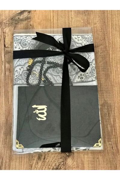 Çapa Home Χαλί προσευχής 3 τεμάχια 1 Yasini Şerif 1 Χαλί προσευχής 1 Ροζάριο Μαύρο