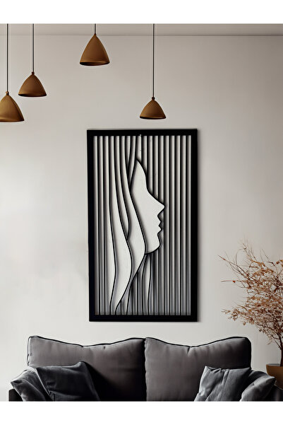 LUPOKRAFT Dekoratif Kadın Ahşap Minimalist Tablo