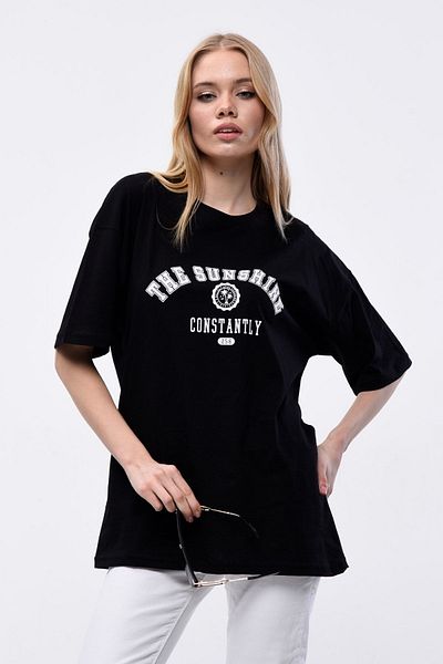 Mad&Calf Дамска тениска с щампа The Sunshine Oversize