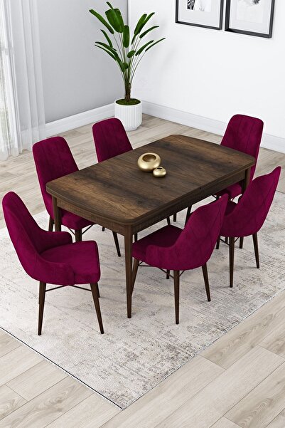 Canisa Concept Lia Serisi 80x132 Açılabilir Mutfak Masası Takımı Barok Desen ...