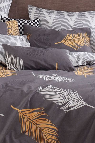 Eponj Home Μονό Σετ Παπλωματοθήκη Easy-Iron - Olivia Gold Grey