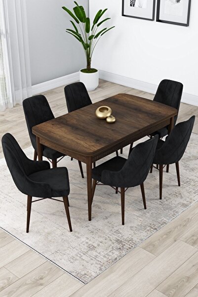 Canisa Concept Lia Serisi 80x132 Açılabilir Mutfak Masası Takımı Barok Desen ...