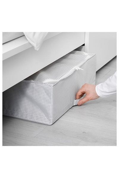 IKEA Κουτί με φερμουάρ-κουτί οργάνωσης Meridyendukkan Μέγεθος 55x51x18 cm Γκρι-λευκό