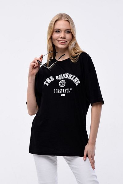 Mad&Calf Дамска тениска с щампа The Sunshine Oversize