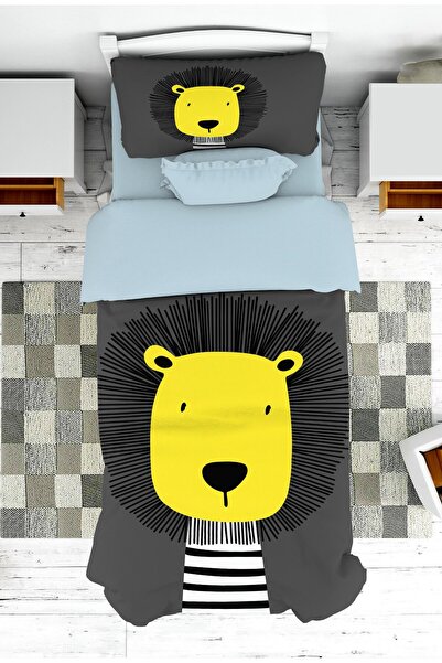 linazaitun Boy's Cute Lion Patterned Bedspread and Pillowcase - Pike