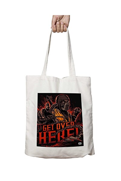 ART HEDİYE Scorpion - Get Over Here Two Sided Permanent Printed Washable Shou...