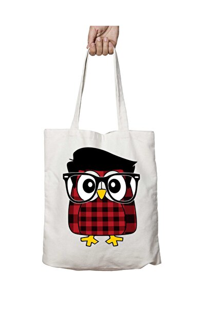 ART HEDİYE Hipster Owl Owl - Washable Permanent Printed School and Beach Shou...