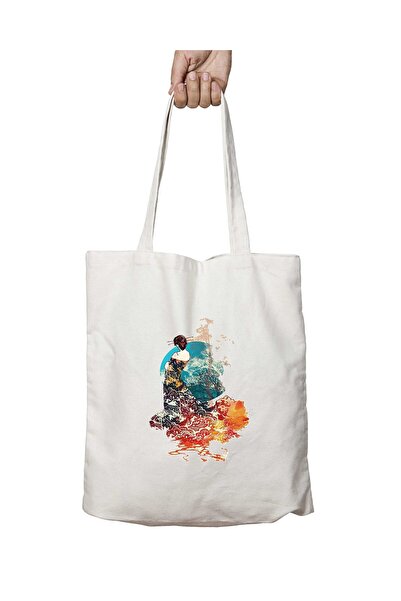 ART HEDİYE حقيبة مدام بوترفلي قابلة للغسل - طباعة دائمة، جانبين