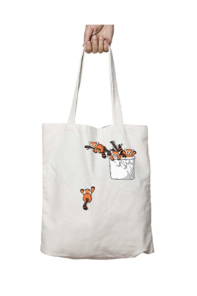 ART HEDİYE Panda and Puppies Patterned - Washable Pocket and Permanent Should...