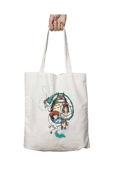 ART HEDİYE Studio Ghibli Montage Totoro - Two Sides Permanent Washable Bag