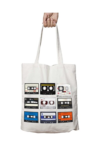 ART HEDİYE أشرطة الحنين - حقيبة كتف مطبوعة وقابلة للغسل على الجانبين