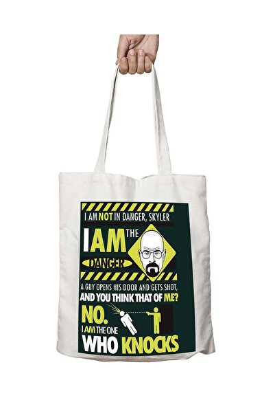 ART HEDİYE I Am The Danger Who Knocks - حقيبة قابلة للغسل مطبوعة على الجانبين