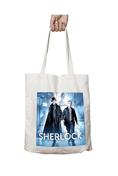 ART HEDİYE حقيبة كتف شيرلوك هولمز باللون الأزرق - ثانية الجانب، قابلة للغسل