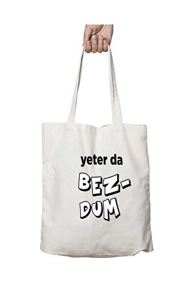 ART HEDİYE Yeter Da Bez Dum - حقيبة قابلة للغسل بطباعة دائمة على الجانبين