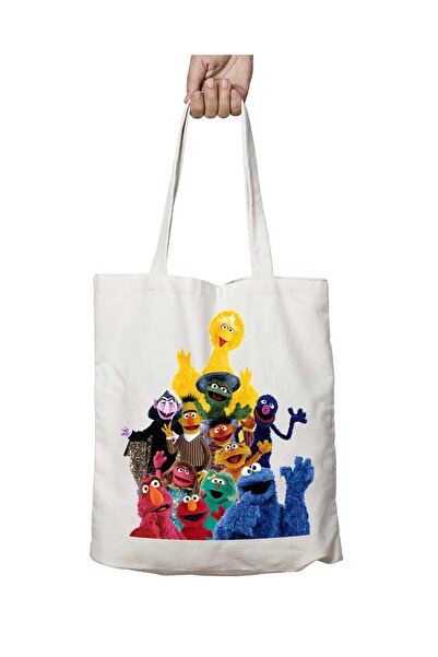 ART HEDİYE نمط شارع سمسم TRT - حقيبة كتف قابلة للغسل، مطبوعة على الجانبين