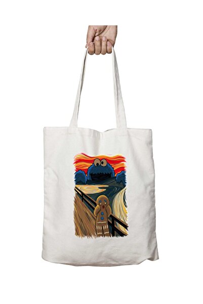 ART HEDİYE Cookie Muncher - حقيبة قابلة للغسل بطباعة كوكي مونستر على الجانبين