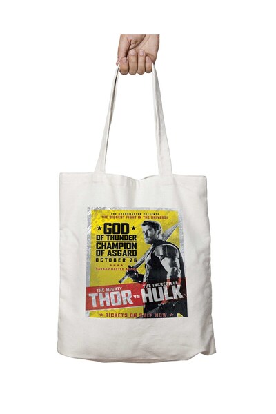 ART HEDİYE حقيبة Thor Vs Hulk قابلة للغسل بطباعة دائمة على الجانبين