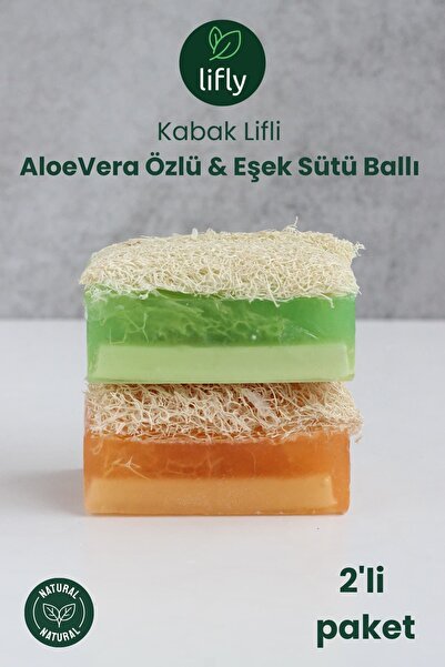 lifly Doğal Kabak Lifli Eşek Sütü Ve Ballı Ve Aloe Vera Sabun 2 Adet - Kabak ...