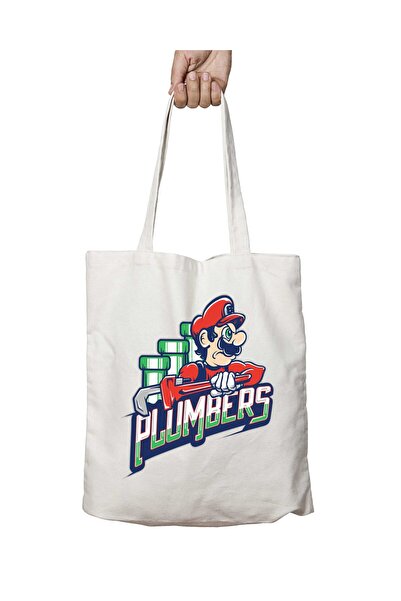 ART HEDİYE حقيبة سوبر ماريو بروس بلومبرز مطبوعة على الجانبين وقابلة للغسل