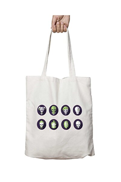 ART HEDİYE Suicide Squad Icons - Two Sided Permanent Printed Washable Bag