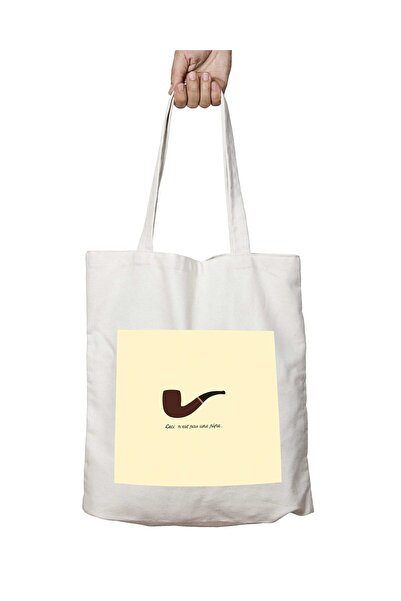 ART HEDİYE Pipe Pipe - Two Sides Permanent Printed, Washable Shoulder Tote Bag