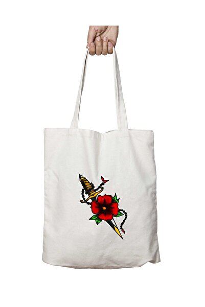 ART HEDİYE З візерунком троянд і ножів - пральна сумка