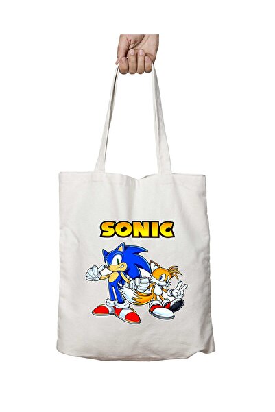 ART HEDİYE حروف شخصية سونيك - حقيبة حمل للشاطئ والكتف الأكثر مبيعًا على الجانبين