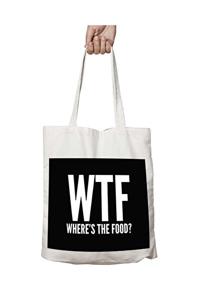 ART HEDİYE WTF Where's The Food - حقيبة مطبوعة تدوم على الجانبين وقابلة للغسل